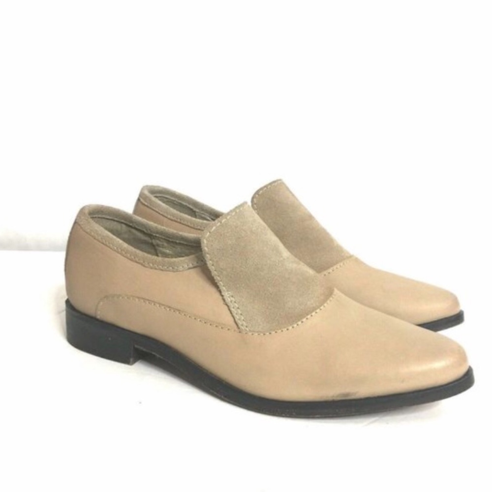 Free People Brady Beige Slip On Leather Loafers